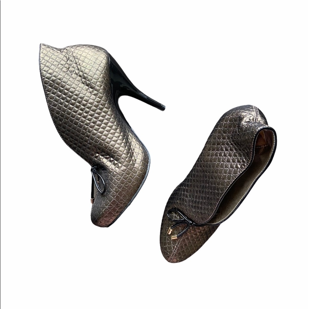 BCBGirls Metallic Quilted Heels Ankle Booties
